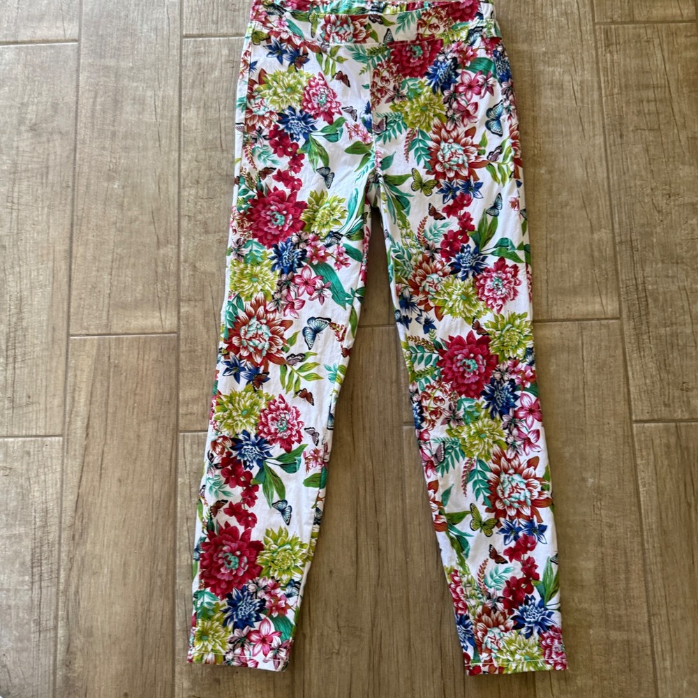 Jeans by Buffalo Women Large Floral Butterfly Print HighRise Leggings Multicolor